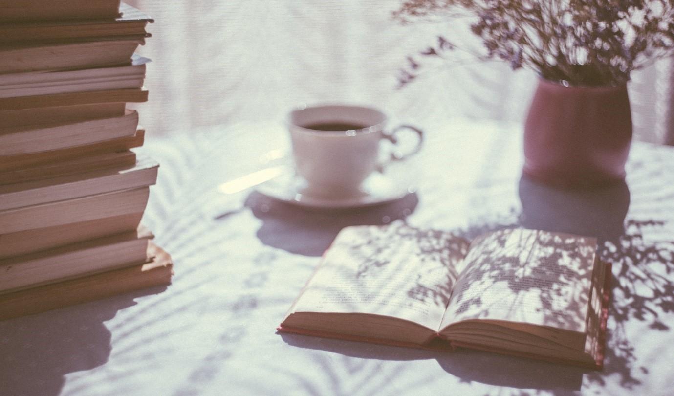 image of book & coffee cup