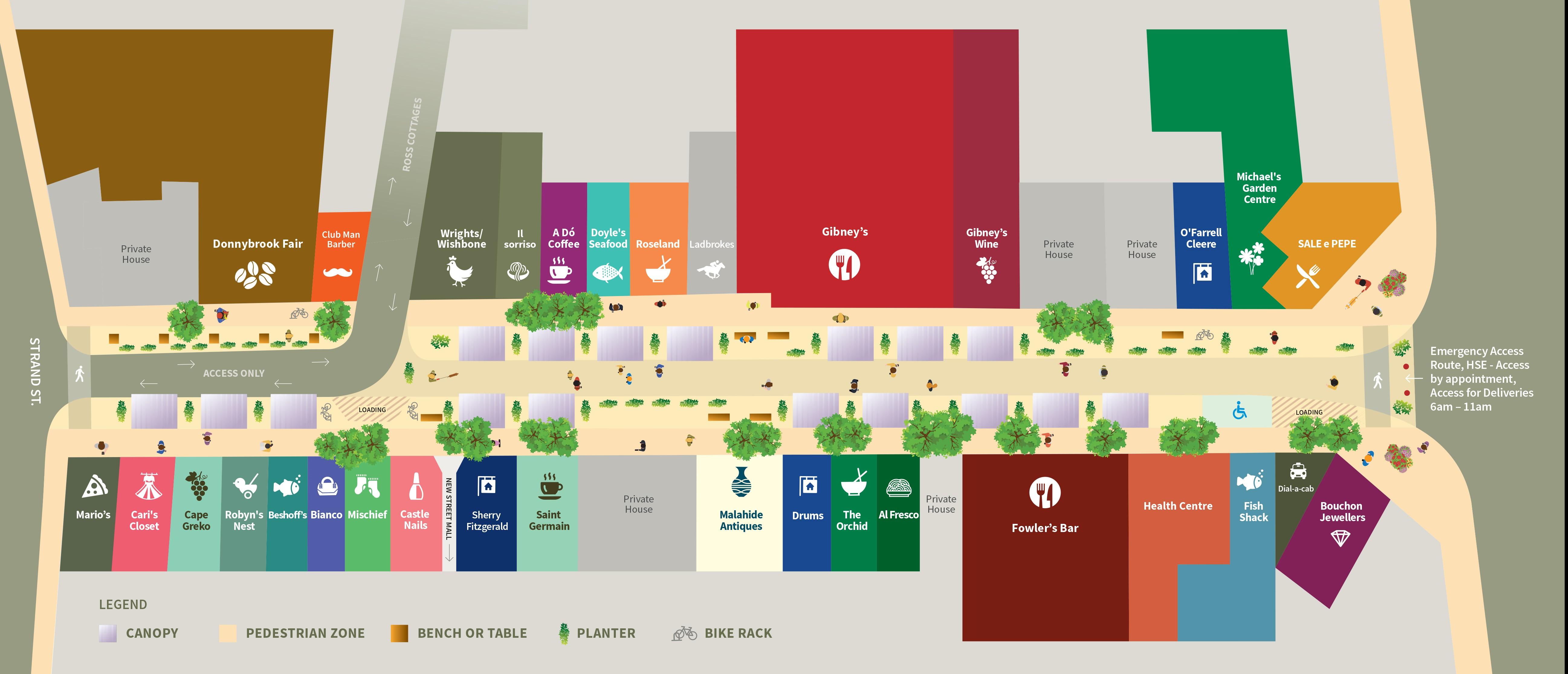 Computer Generated Image of pedestrianisation of New Street, Malahide