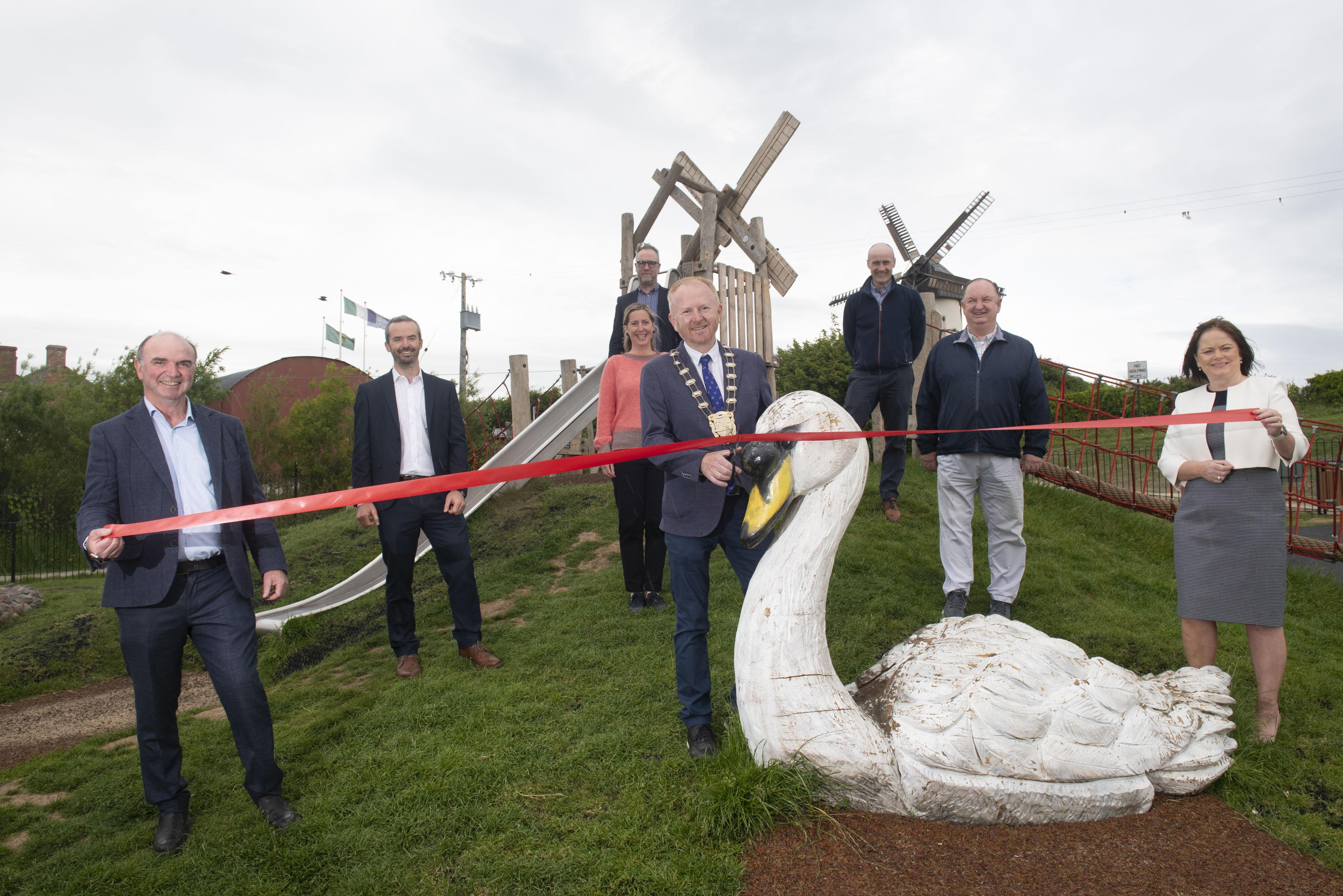 Cutting the ribbon at Skerries playground