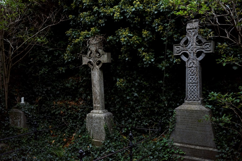 Celtic Crosses in Kilbarrack Cemetery