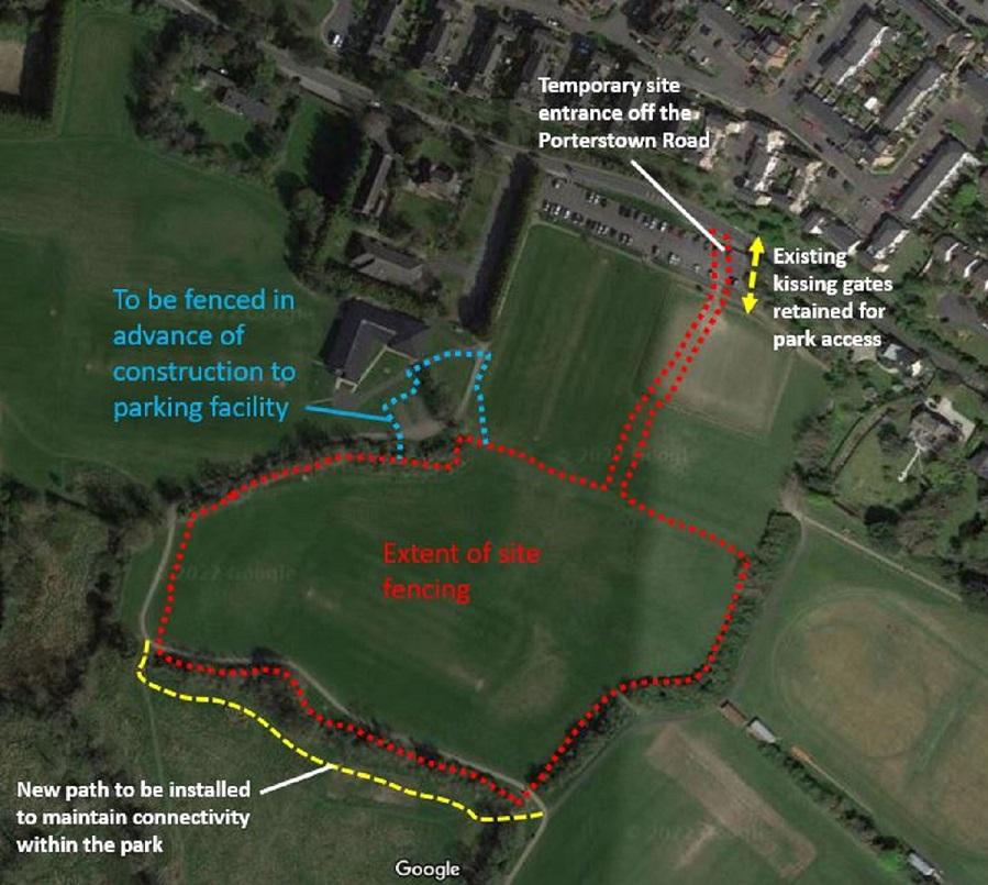 Site Fencing Layout at Porterstown Park