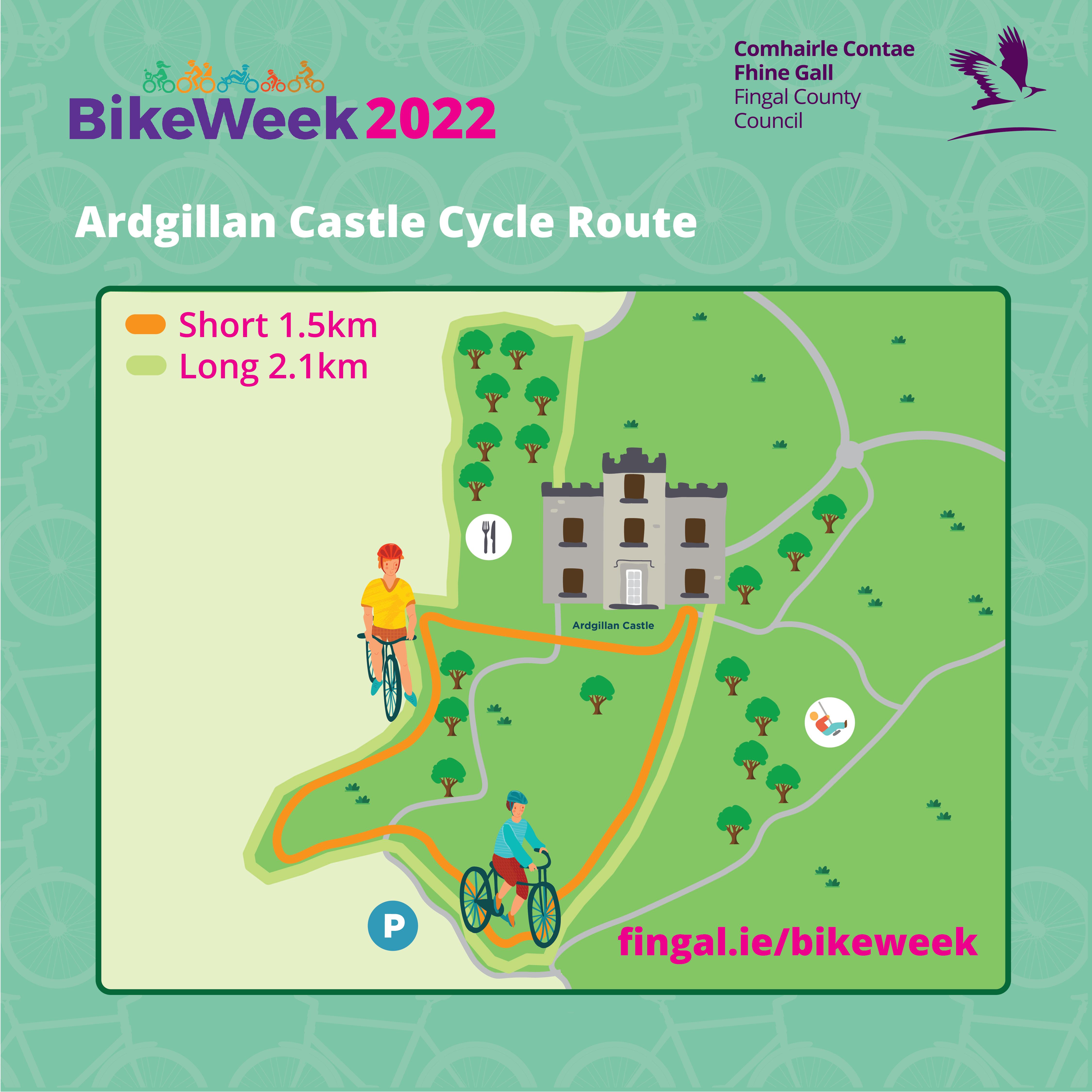 Ardgillan castle cycle map