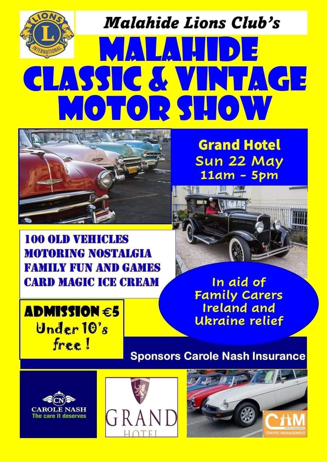 MALAHIDE CLASSIC AND VINTAGE MOTOR SHOW POSTER