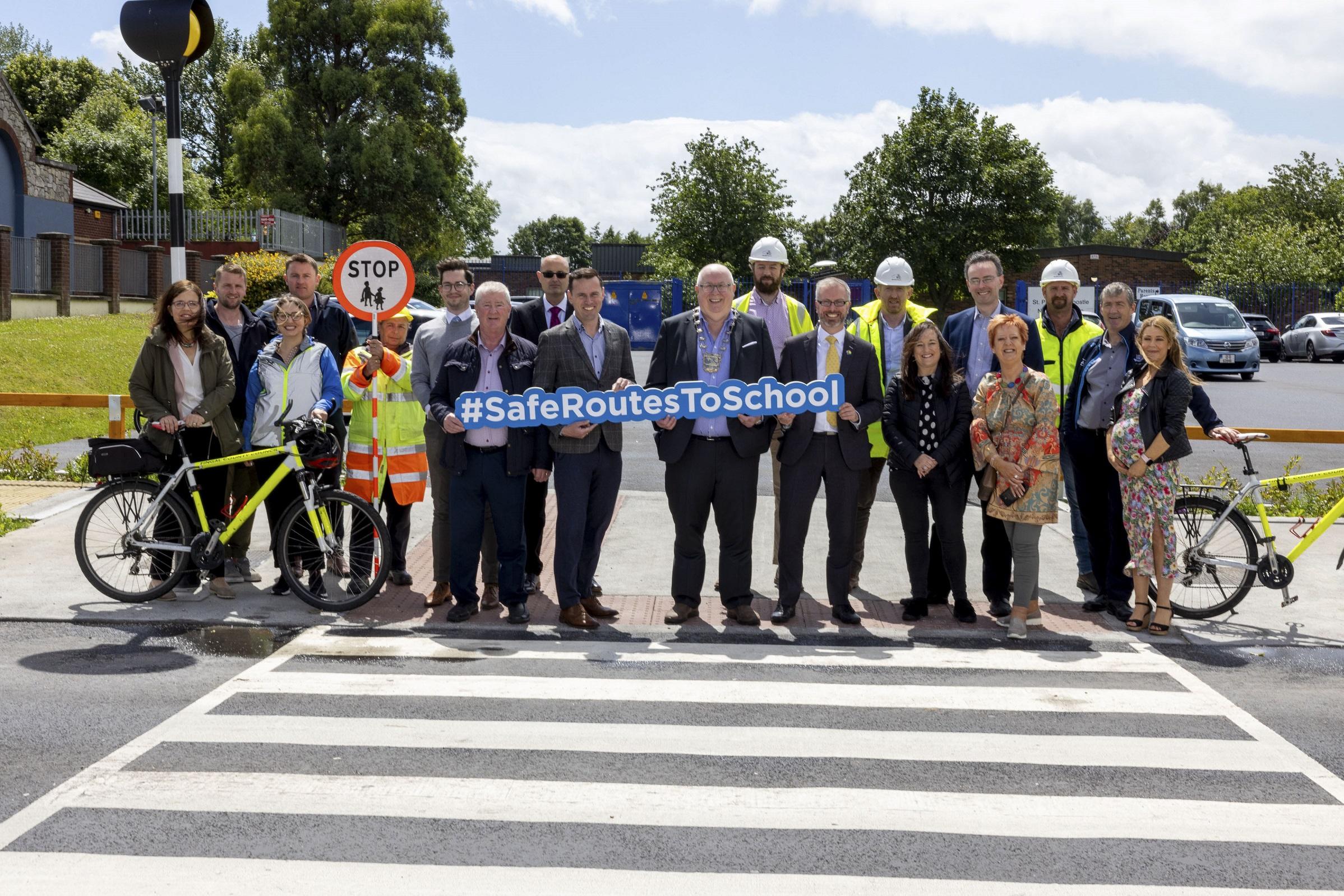 Councillors, contractor and school staff at St Philip the Apostle