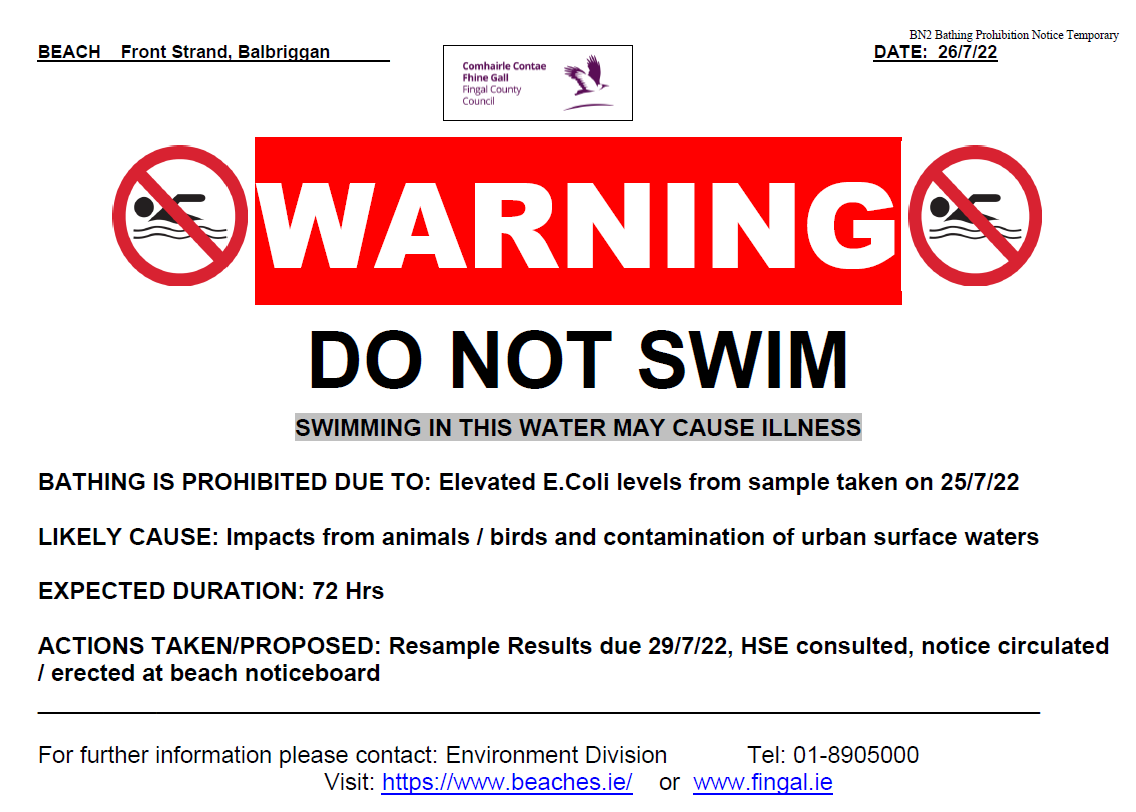 Do not swim Balbriggan