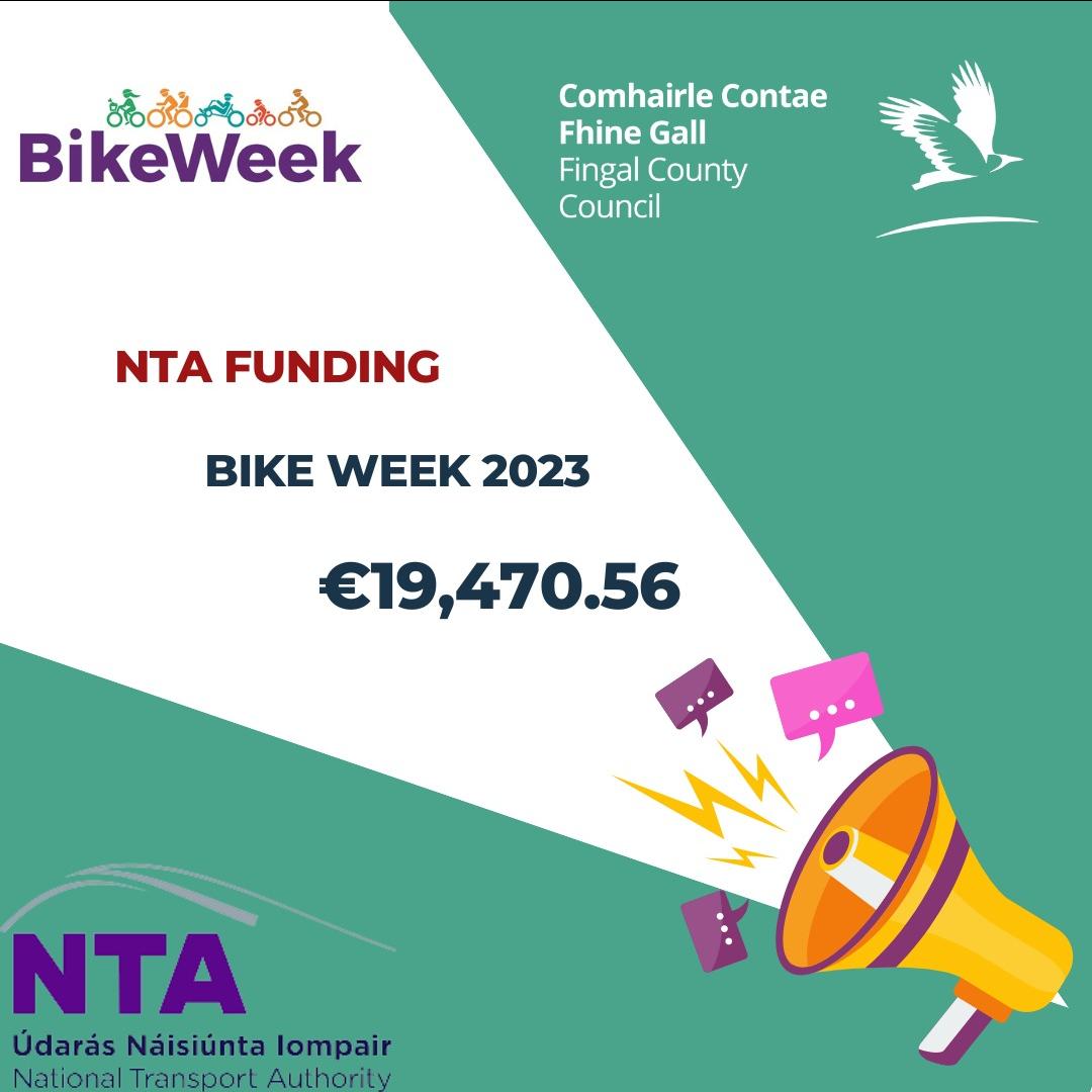 Speaker announcing €19,000 funding with NTA logo