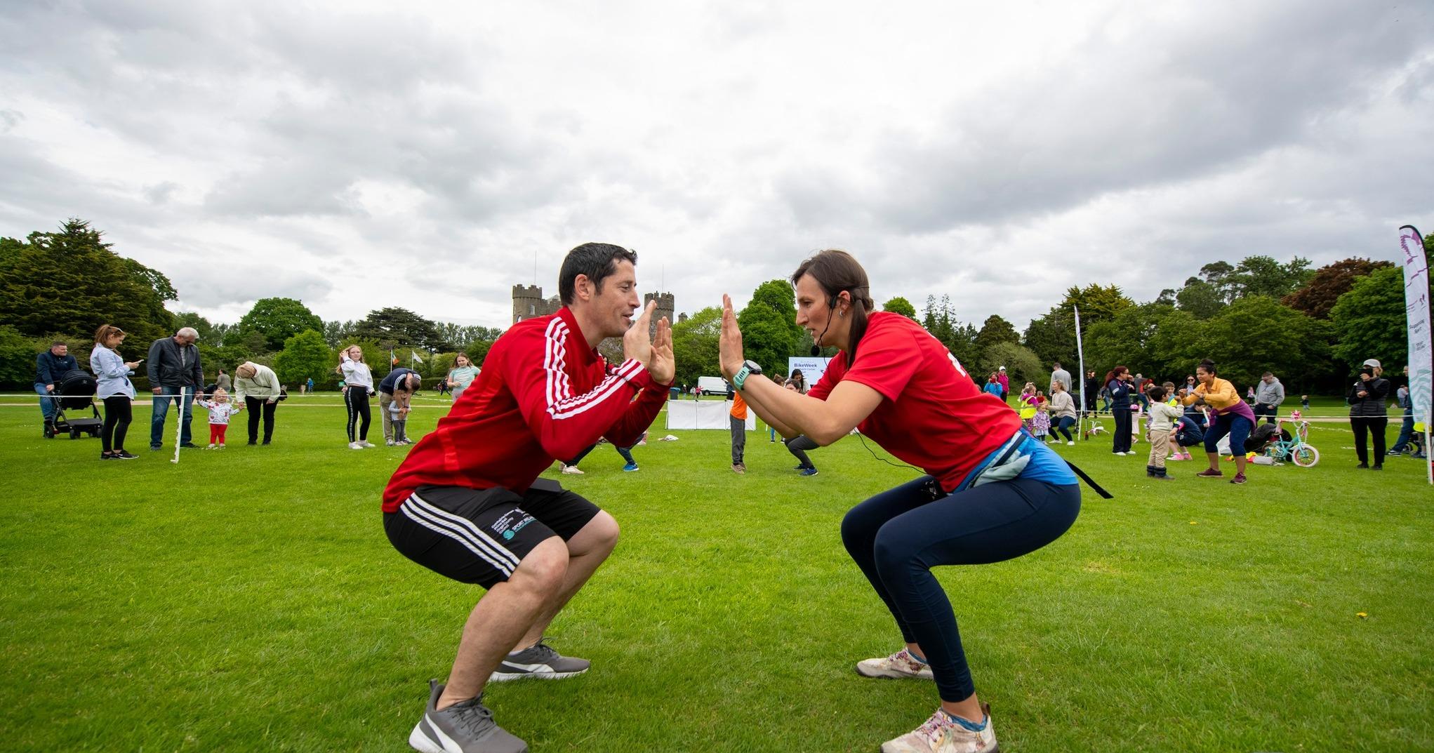 sports development officer owen mcgrath and an instructor at a family fun day out