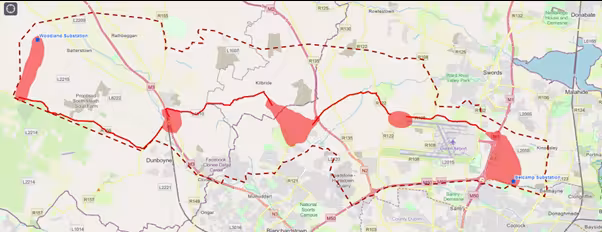 East Meath-North Dublin Grid Upgrade-Emerging Preferred Route Map