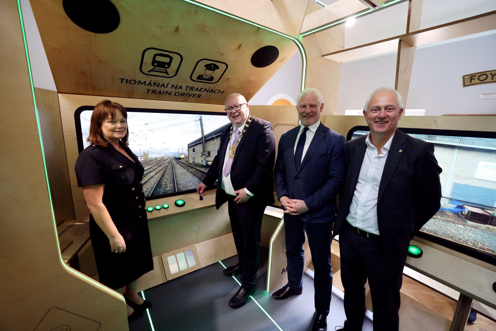 Chief executive of Fingal County Council, AnnMarie Farrelly, alongside the Mayor of Fingal, Cllr Howard Mahony, Managing Director of Alstom Ireland, Piers Wood and Corporate Communications Manager with Iarnród Eireann Barry Kenny
