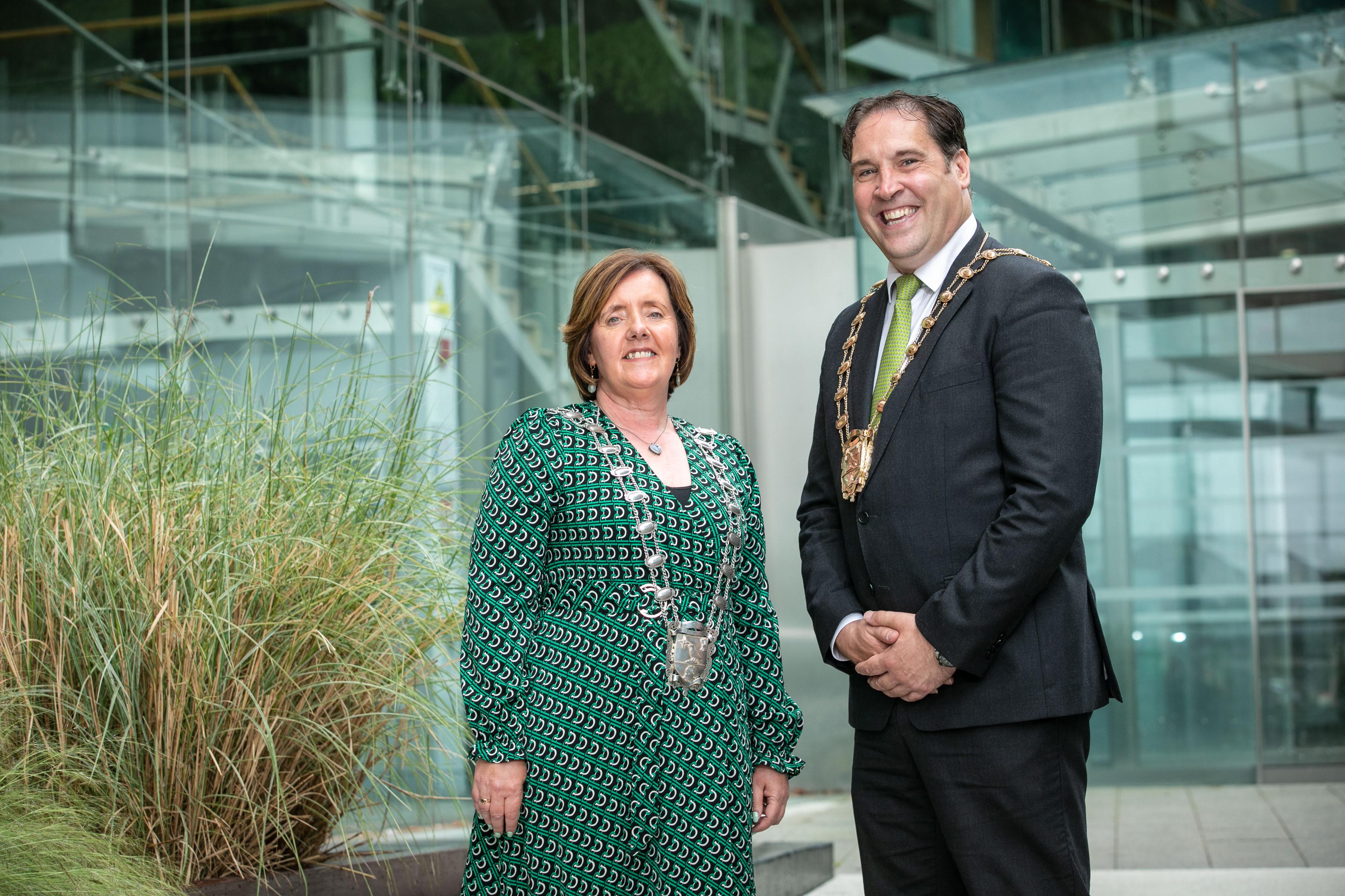 New Mayor of Fingal, Cllr Adrien Henchy with Deputy Mayor Grainne Maguire