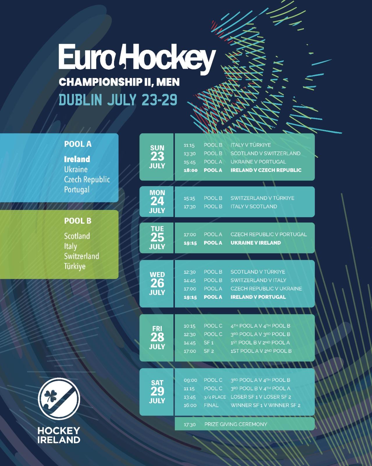 EuroHockey 2023 Schedule