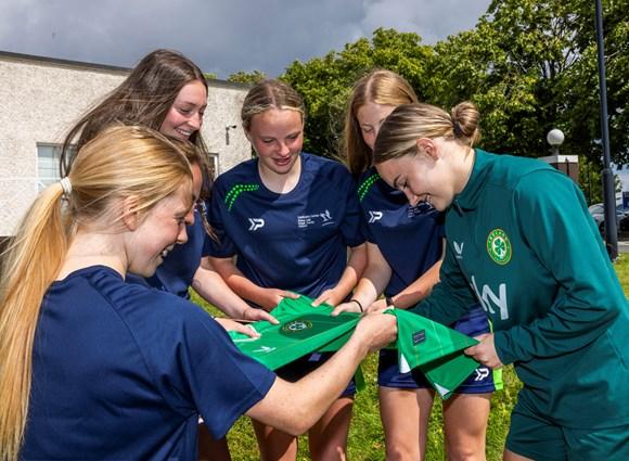Fingal TY girls celebrate a day of firsts as they meet Ireland's World Cup heroes