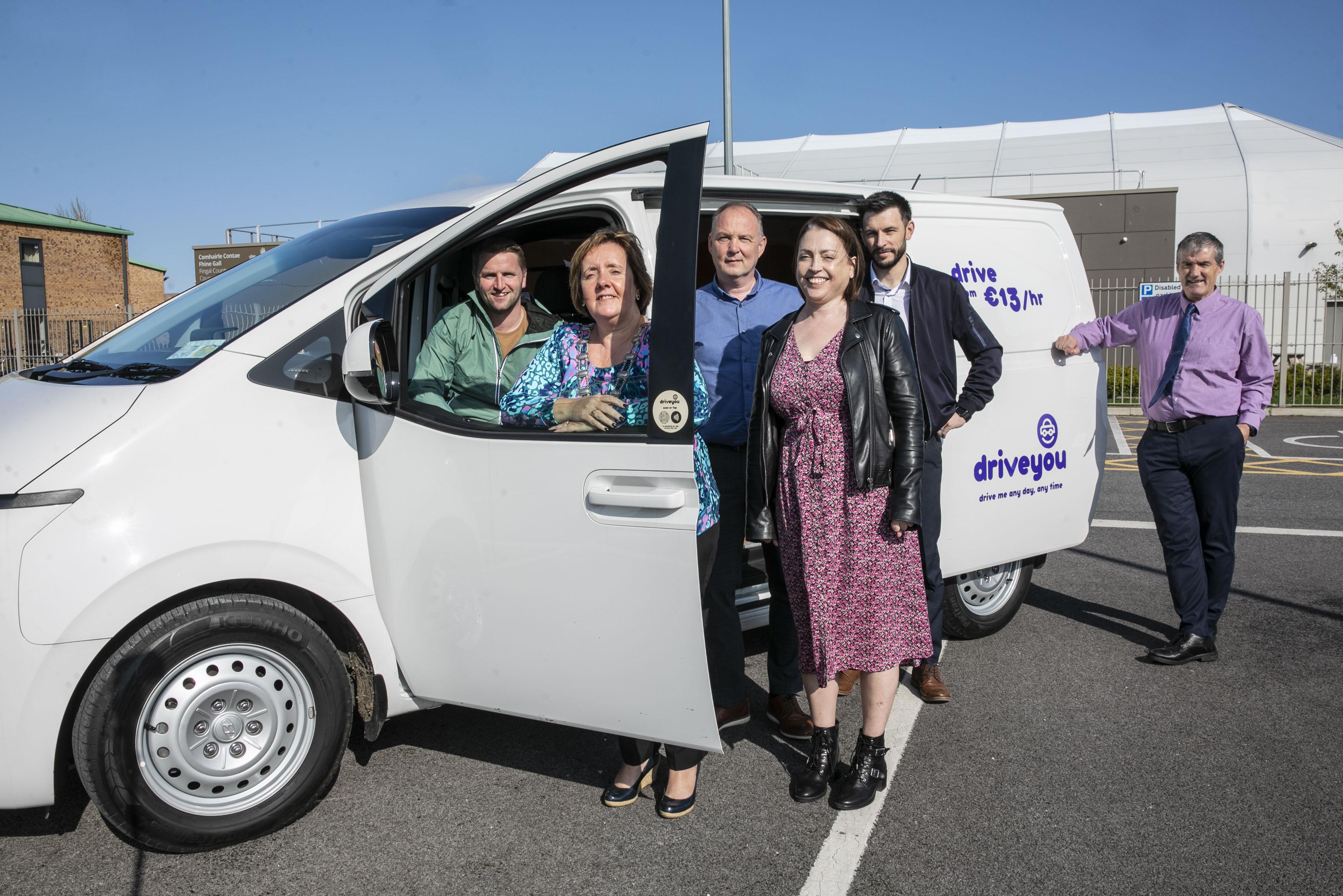Fingal county council staff celebrate launch of Drive You service at Liam Rodgers centre