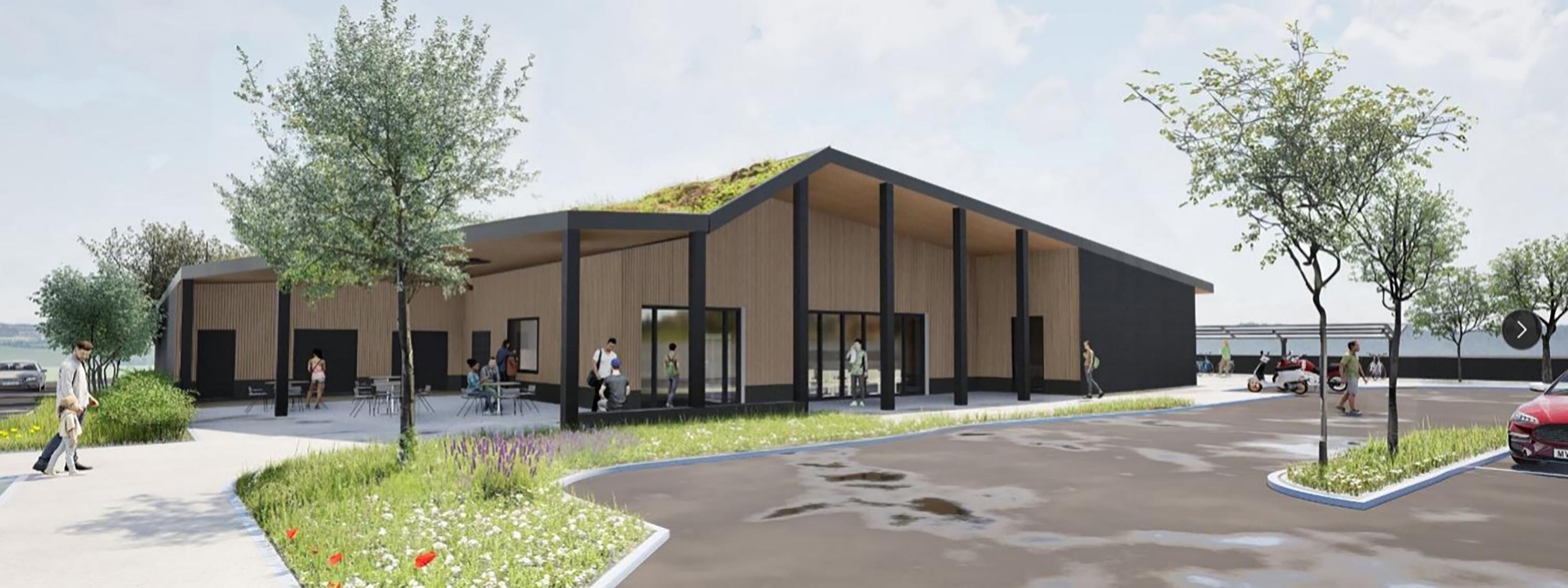 A Computer Generate Image of the exterior of the proposed Balbriggan Swimming Pool