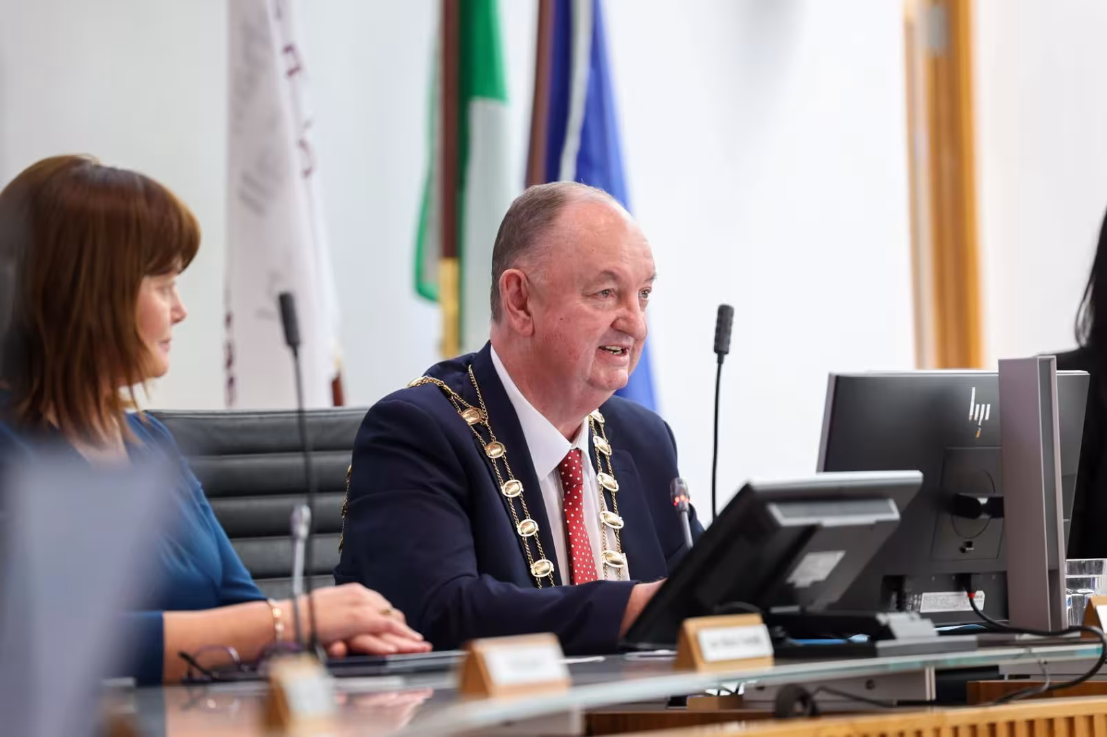 New Mayor of Fingal Cllr Tom O'Leary address the council for the first time
