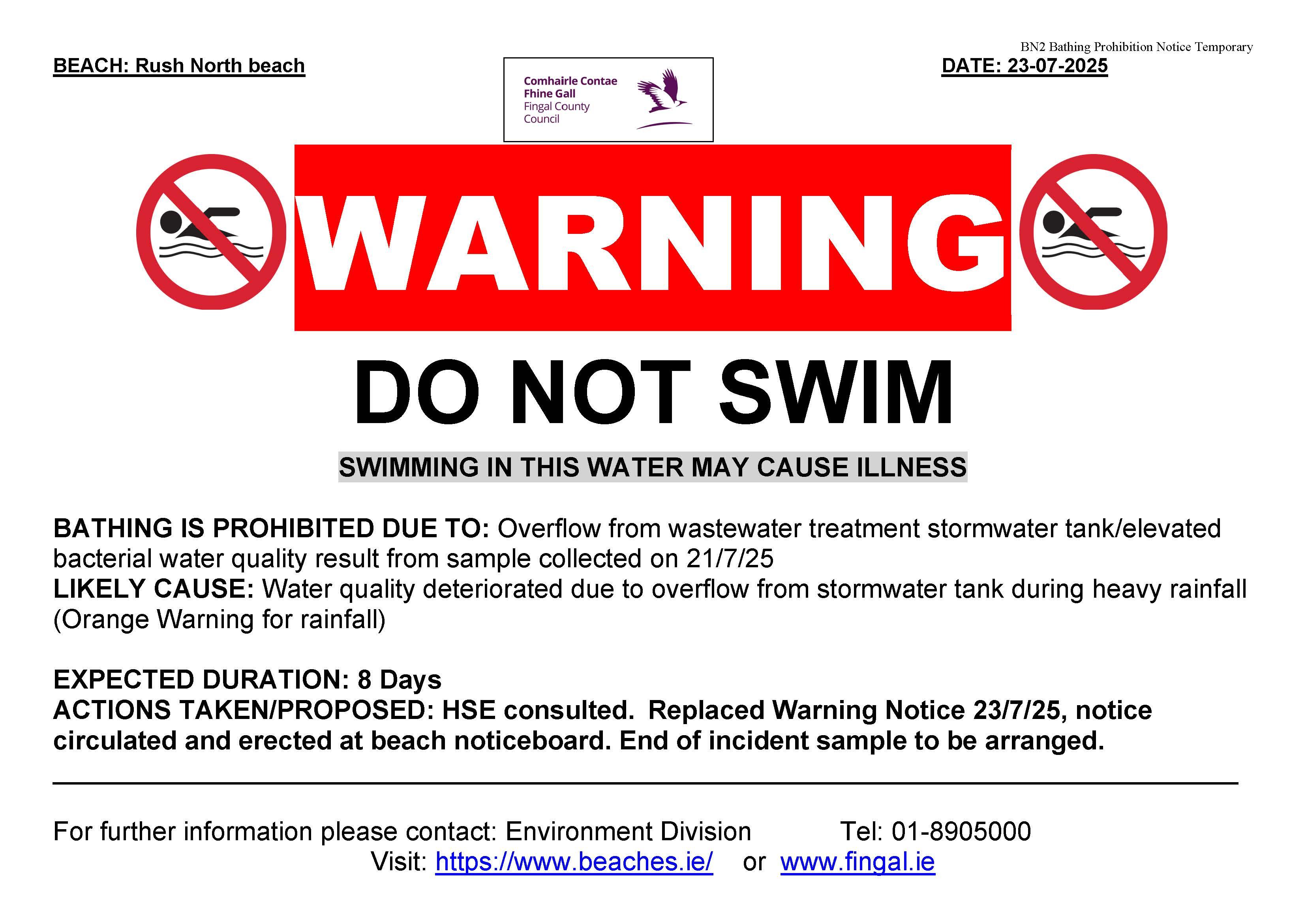 Do not swim Rush