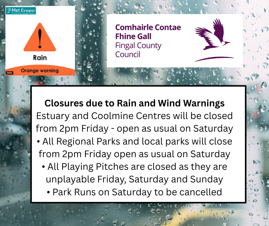 Closures Orange Rain Warning