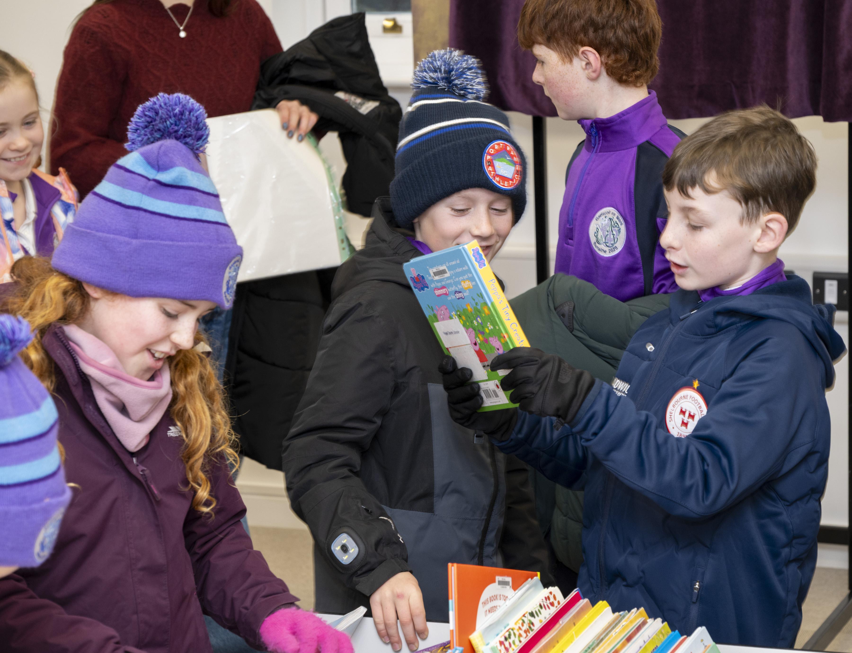 children from Gaelscoil na Mara joined in the opening of the new Donabate Library