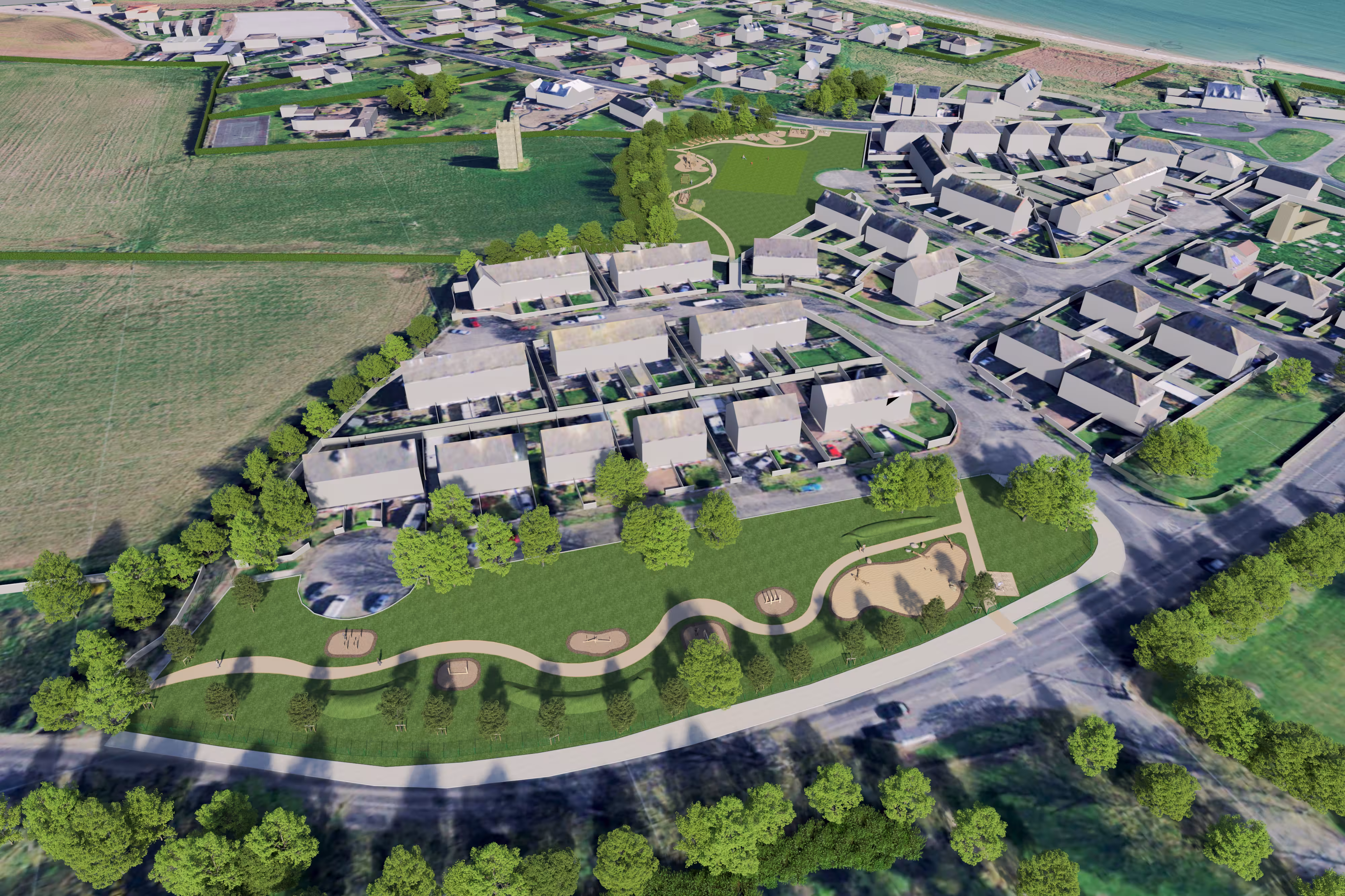 Portrane play trail aerial view