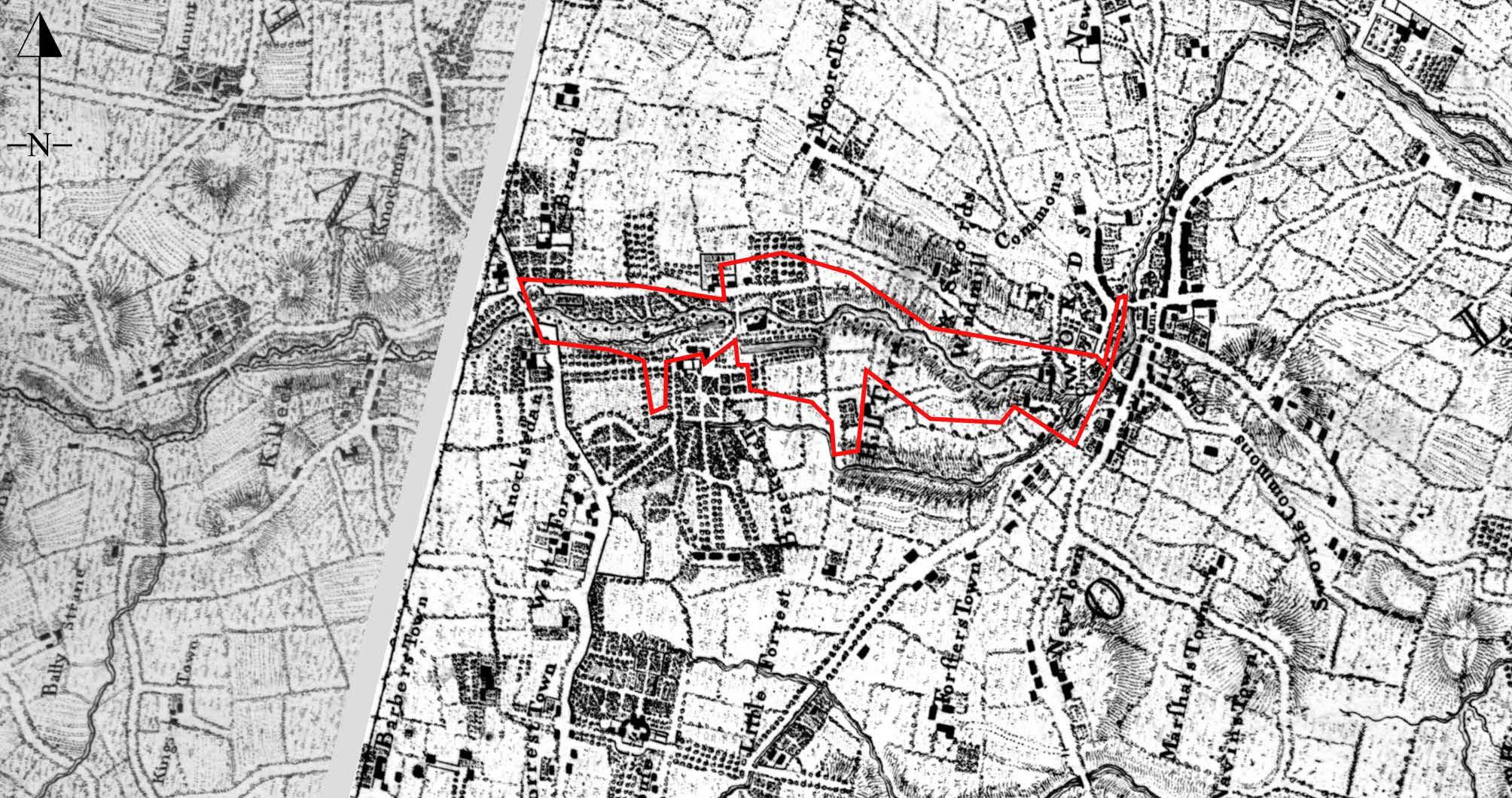 Rocques 1760 Map Swords