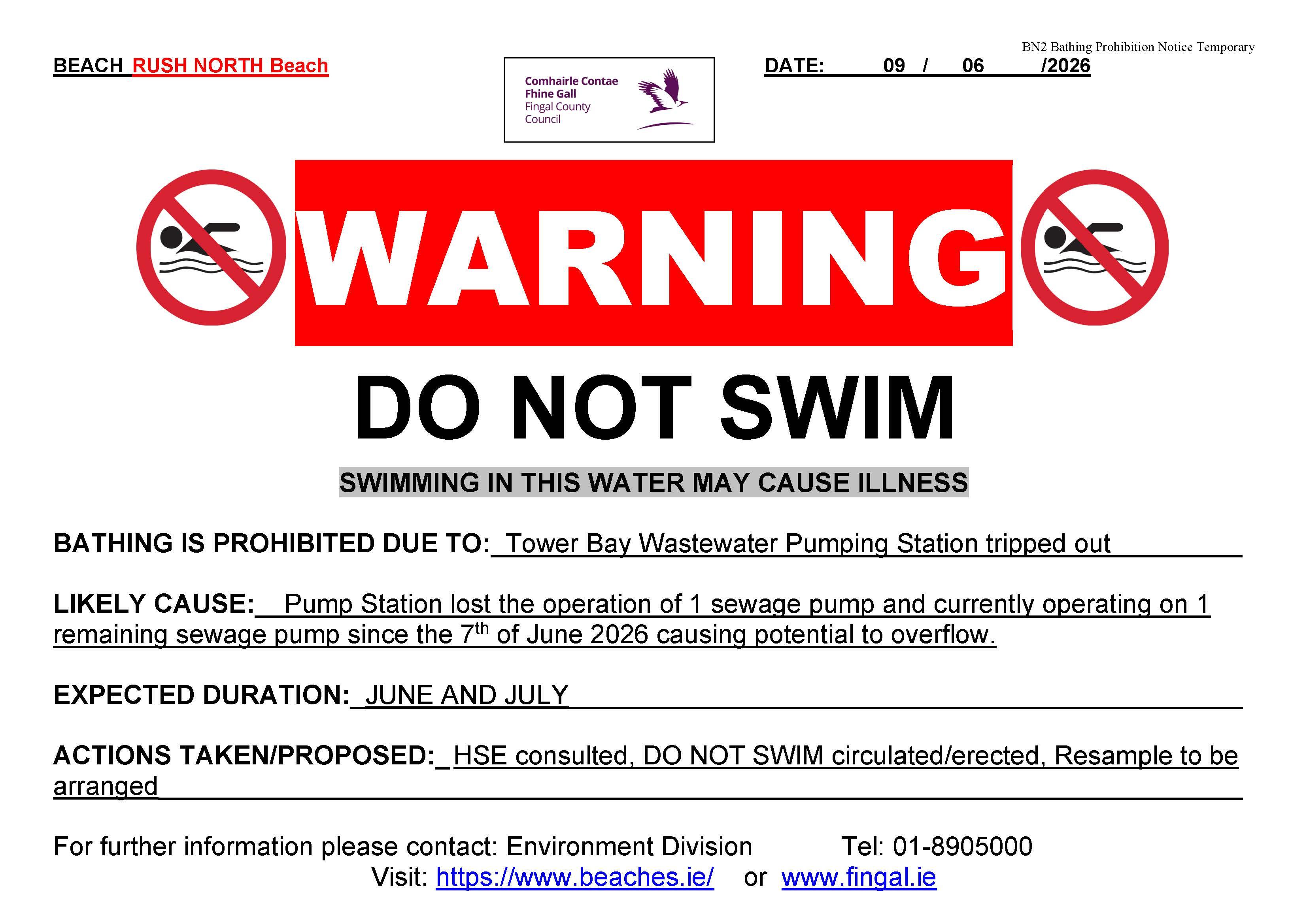 Do not Swim Rush North June26 updated
