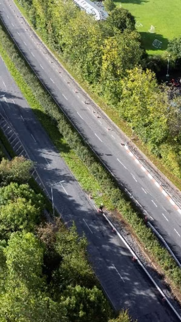 Ongoing work on the Northbound section of the R132 – Walking / Cycling lane 