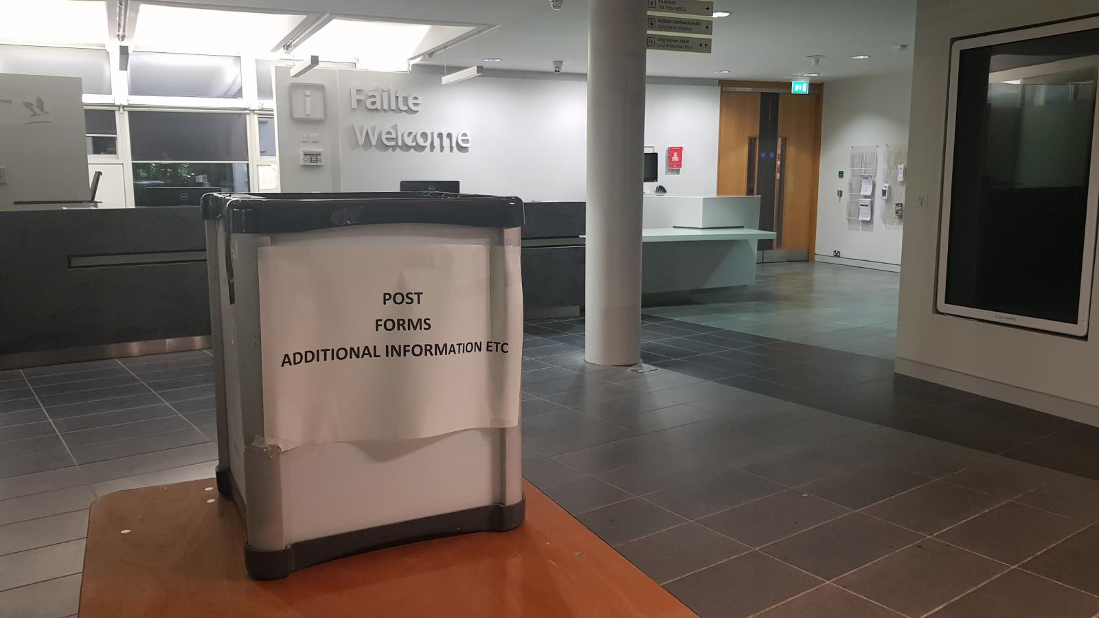 Picture of a postbox in place at Fingal County Council's offices in Swords.