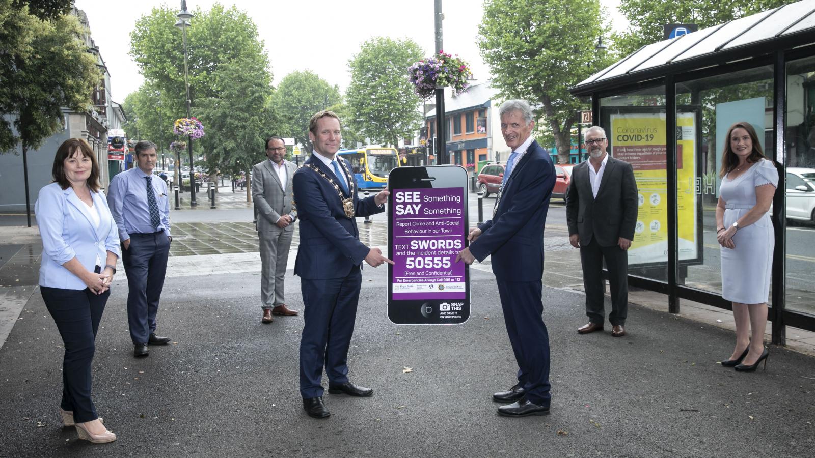 Officials from Fingal County Council and Fingal Dublin Chamber at the launch of See Something Say Something campaign